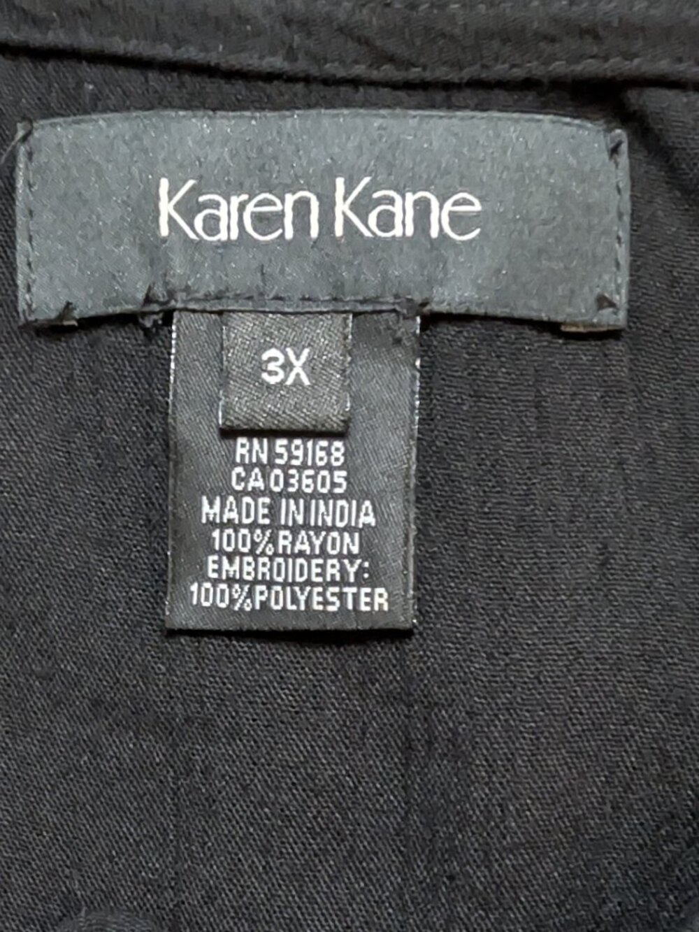 Karen Kane Black Embroidered Peasant Gauze Blouse Top 3X Boho Festival Witchy - Picture 7 of 7